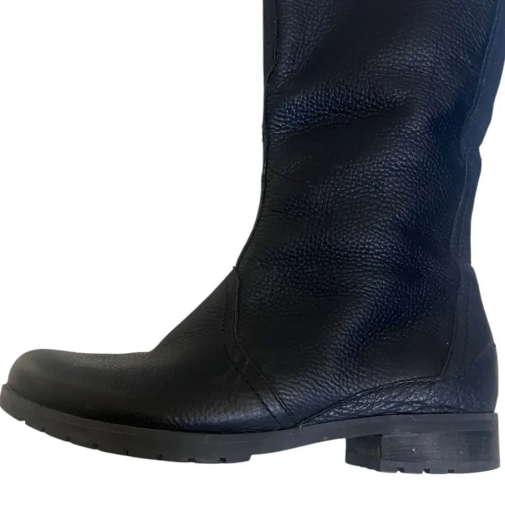 Rockport Tristina Gore Black Waterproof Hydro Shield KneeHigh Leather Boots 5.5
